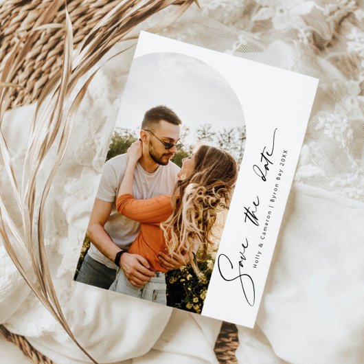 Minimalistisches modernes Foto Save the Date Einla Einladung