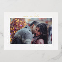 Minimalistisches modernes Foto Save the Date Einla Folieneinladung