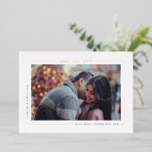 Minimalistisches modernes Foto Save the Date Einla Folieneinladung (Stehend vorne)