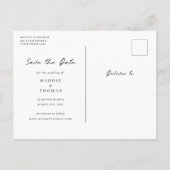 Minimalistisches modernes Foto Save the Date Einla Postkarte (Rückseite)