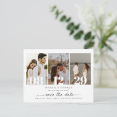 Minimalistisches modernes Foto Save the Date Einla Postkarte (Stehend Vorderseite)