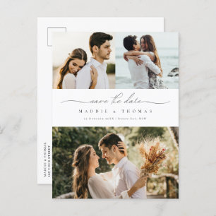 Minimalistisches modernes Foto Save the Date Einla Postkarte