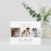 Minimalistisches modernes Foto Save the Date Einla Postkarte (Stehend Vorderseite)