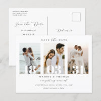 Minimalistisches modernes Foto Save the Date Einla