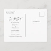 Minimalistisches modernes Foto Save the Date Einla Postkarte (Rückseite)