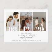 Minimalistisches modernes Foto Save the Date Einla Postkarte (Vorderseite)