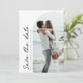 Minimalistisches modernes Foto Save the Date Einladung (Stehend Vorderseite)