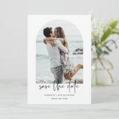 Minimalistisches modernes Foto Save the Date Einladung (Stehend Vorderseite)