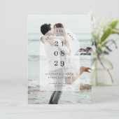 Minimalistisches modernes Foto Save the Date Einladung (Stehend Vorderseite)