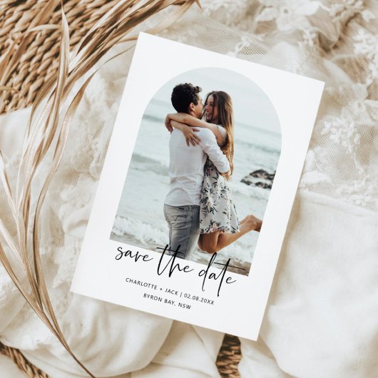Minimalistisches modernes Foto Save the Date Einladung