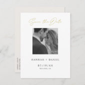 Minimalistisches modernes Foto Save the Date Einladungspostkarte (Vorne/Hinten)