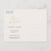 Minimalistisches modernes Foto Save the Date Einladungspostkarte (Rückseite)