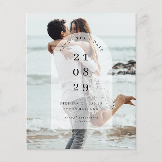 Minimalistisches modernes Foto Save the Date Flyer (Vorne)