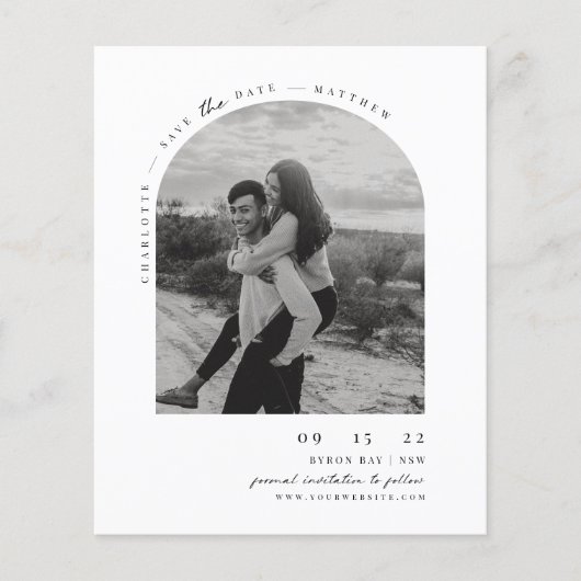 Minimalistisches modernes Foto Save the Date Flyer (Vorne)