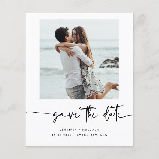 Minimalistisches modernes Foto Save the Date Flyer (Vorne)