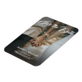 Minimalistisches modernes Foto Save the Date Hochz Magnet (Linke Seite)