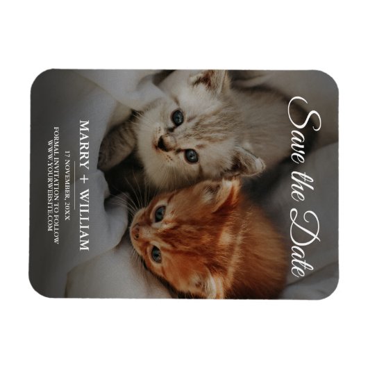 Minimalistisches modernes Foto Save the Date Hochz Magnet (Horizontal)
