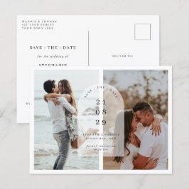 Minimalistisches modernes Foto Save the Date Postc Postkarte