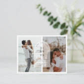 Minimalistisches modernes Foto Save the Date Postc Postkarte (Stehend Vorderseite)