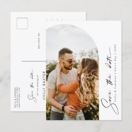 Minimalistisches modernes Foto Save the Date Postc Postkarte