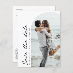 Minimalistisches modernes Foto Save the Date Postkarte