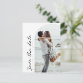 Minimalistisches modernes Foto Save the Date Postkarte (Stehend Vorderseite)