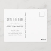 Minimalistisches modernes Foto Save the Date Postkarte (Rückseite)