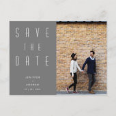 Minimalistisches modernes Foto Save the Date Postkarte (Vorderseite)