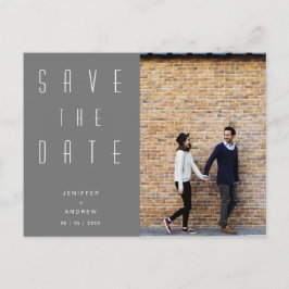 Minimalistisches modernes Foto Save the Date Postkarte