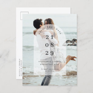 Minimalistisches modernes Foto Save the Date Postkarte