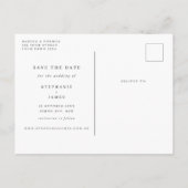 Minimalistisches modernes Foto Save the Date Postkarte (Rückseite)