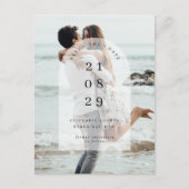 Minimalistisches modernes Foto Save the Date Postkarte (Vorderseite)