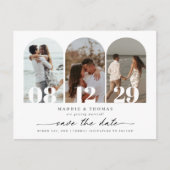 Minimalistisches modernes Foto Save the Date Postkarte (Vorderseite)