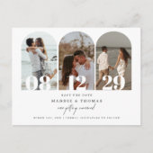 Minimalistisches modernes Foto Save the Date Postkarte (Vorderseite)