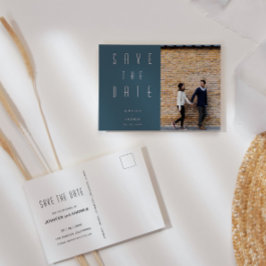 Minimalistisches modernes Foto Save the Date Postkarte