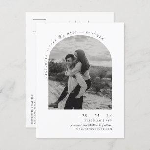 Minimalistisches modernes Foto Save the Date Postkarte