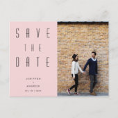 Minimalistisches modernes Foto Save the Date Postkarte (Vorderseite)
