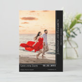 Minimalistisches modernes Foto Save the Date | Sch (Stehend Vorderseite)
