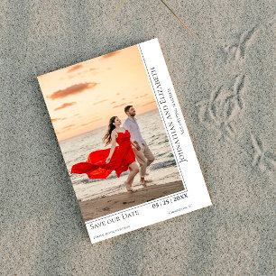 Minimalistisches modernes Foto Save the Date   wei