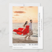 Minimalistisches modernes Foto Save the Date | wei (Vorderseite)