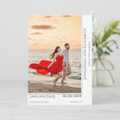 Minimalistisches modernes Foto Save the Date | wei (Stehend Vorderseite)