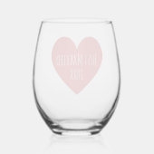 Minimalistisches modernes, gerade verheiratetes Ja Weinglas Ohne Stiel (Rückseite)