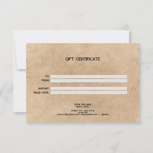 Minimalistisches modernes Geschenkausweis (Rückseite)