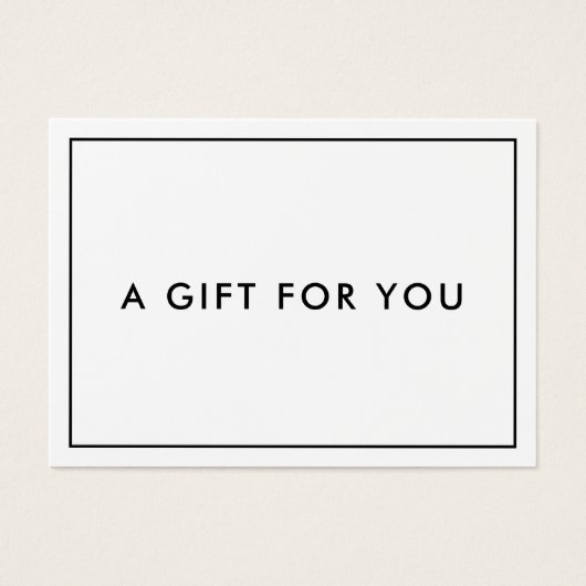 Minimalistisches modernes Geschenkzertifikat (Vorderseite)