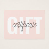 Minimalistisches modernes Geschenkzertifikat (Vorderseite)