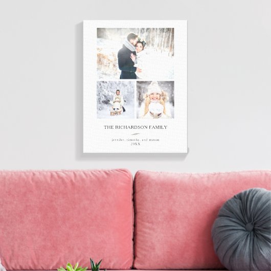 Minimalistisches modernes Gitter | Drei Fotos Leinwanddruck (Insitu (Wohnzimmer))