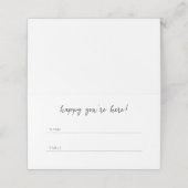 Minimalistisches modernes Glück Sie sind hier Plat Platzkarte (Außenseite Aufgefaltet)