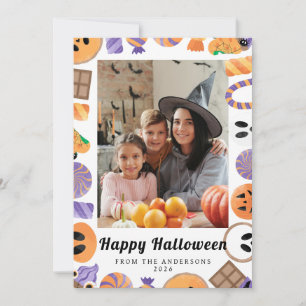 Minimalistisches modernes glückliches Halloween 1 Feiertagskarte