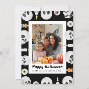 Minimalistisches modernes glückliches Halloween 1 Feiertagskarte