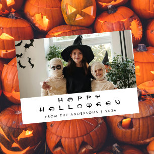 Minimalistisches modernes glückliches Halloween 1 Feiertagskarte